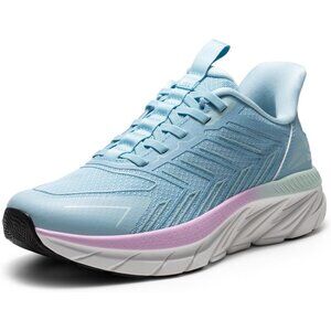 Womens Light Blue Walking Shoes Comfort Breathable Non-Slip Gym Training Sneaker
